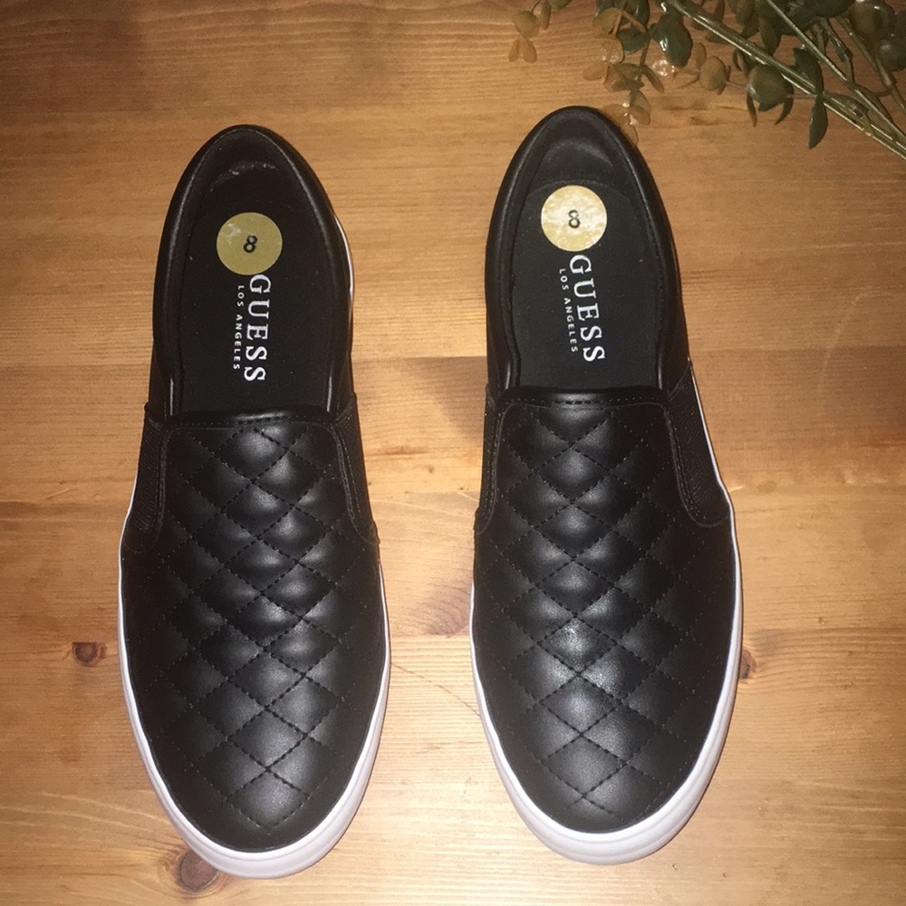 Guess Comfortable Leather Quilted Canvas Slip On